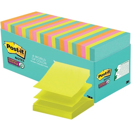 Post-It Super Sticky Pop-Up Miami Pk MMMR33018SSMIAC